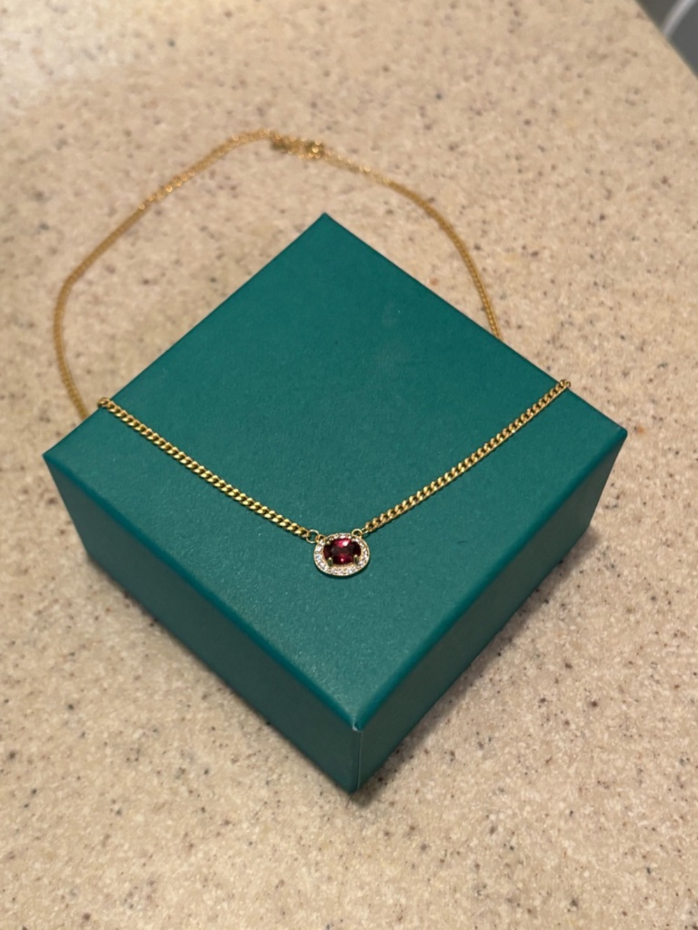 Deep Red Garnet Sterling Silver Necklace